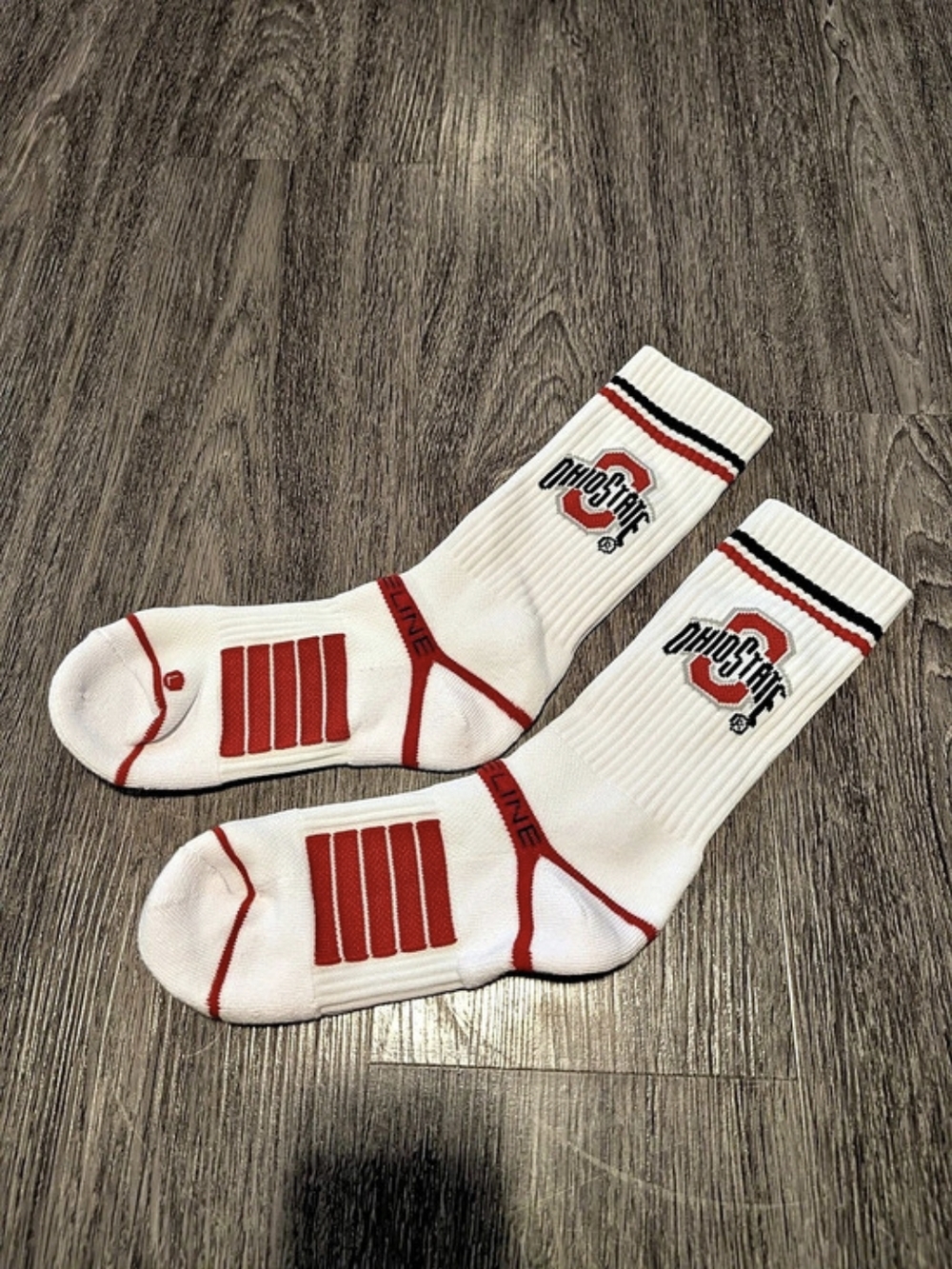 Ohio State Athletic Crew Socks in White & Red Like New